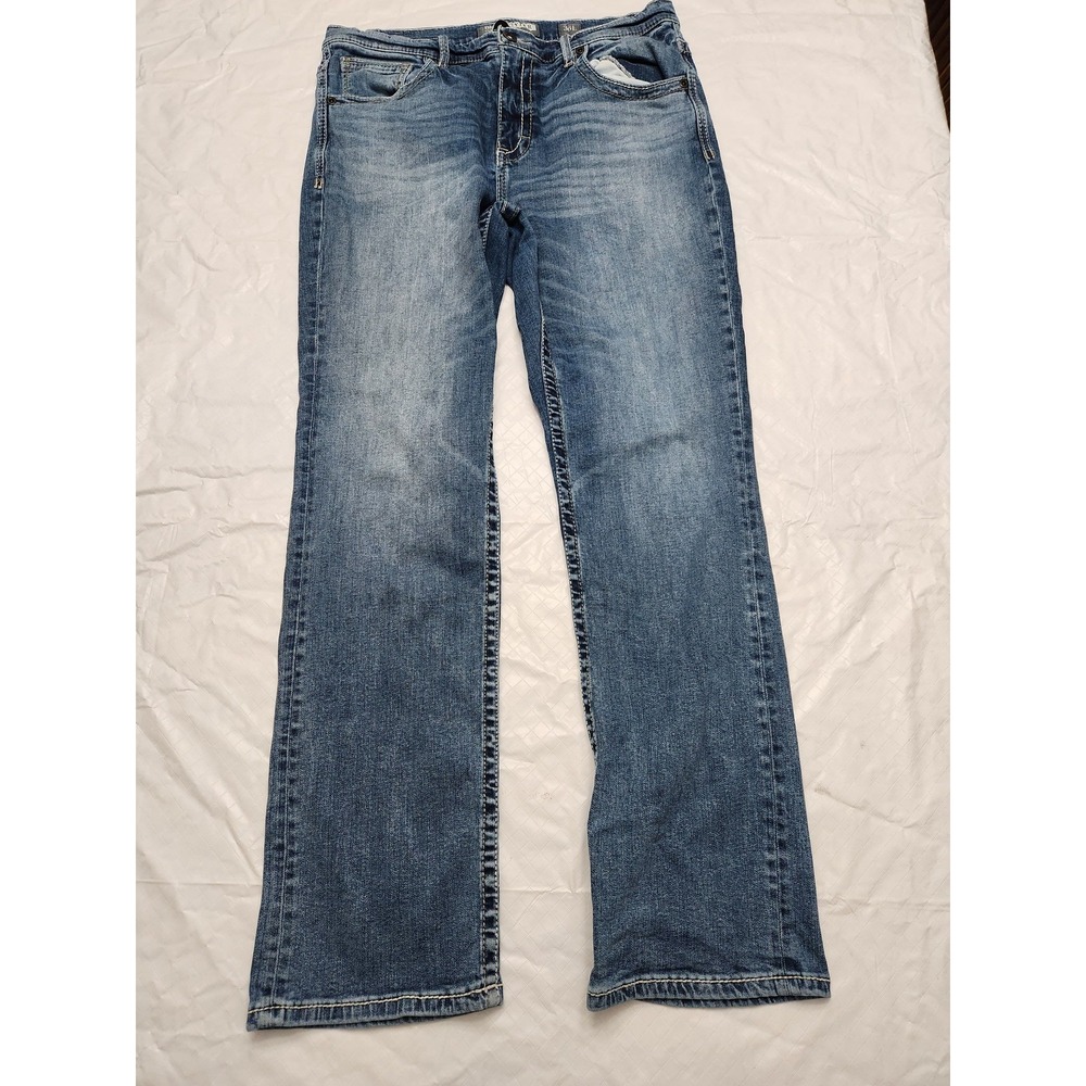 BKE Tyler Jeans Mens 36x32 Blue Straight Leg Stretch Denim Medium Wash Pants